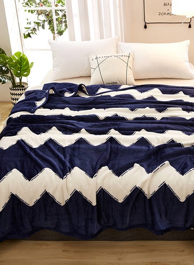 Buy Printed Warm Blanket Blue in Saudi Arabia