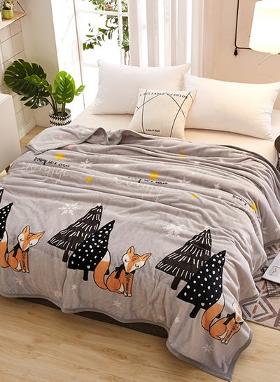 Buy Printed Warm Blanket Grey in Saudi Arabia