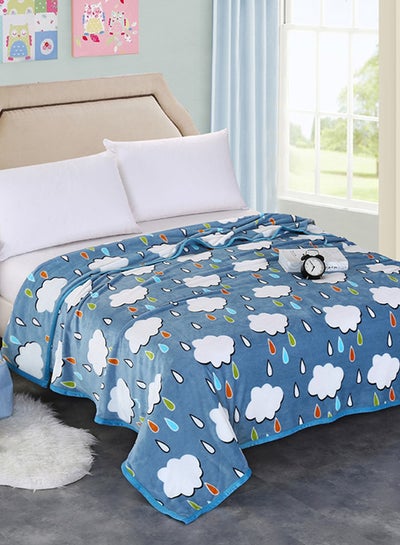 Buy Printed Warm Blanket Flannel Blue 150x200cm in Saudi Arabia