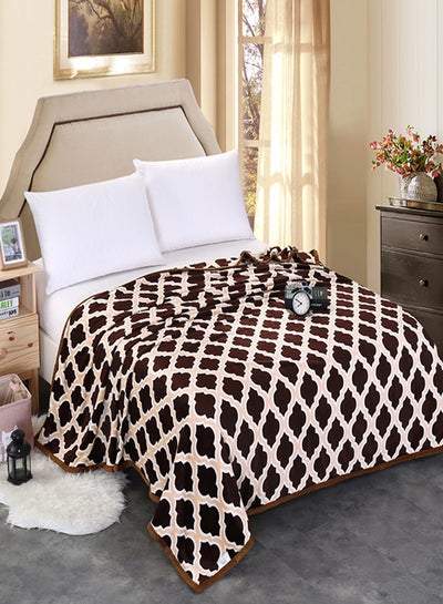 Buy Modern Style Fluffy Throw Blanket polyester Multicolour 150x200cm in UAE
