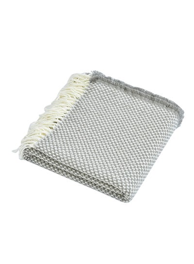 Buy Modern Graceful Tassel Cozy Knitted Blanket Polyester Grey 130x200centimeter in UAE