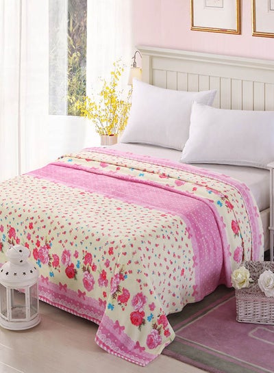 Buy Skin-Friendly Soft Bed Blanket cotton Pink 200x230cm in UAE