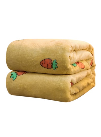 Buy Carrots Pattern Supple Comfy Sleeping Blanket cotton Yellow 150x200cm in UAE