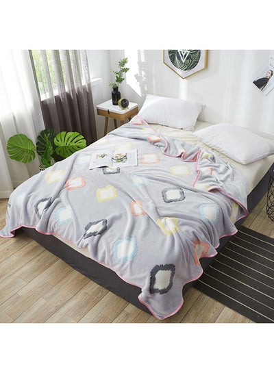 Buy Colorblock Soft Comfy Blanket Polyester Multicolour 120x200cm in UAE