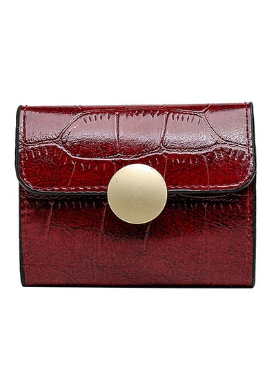 Buy Solid Colour Zipper Closure Long Wallet Red in Saudi Arabia