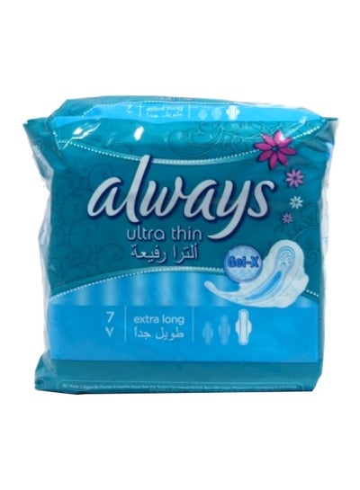 Buy Pack Of 7 Ultra Thin Extra Long Sanitary Pad White in UAE