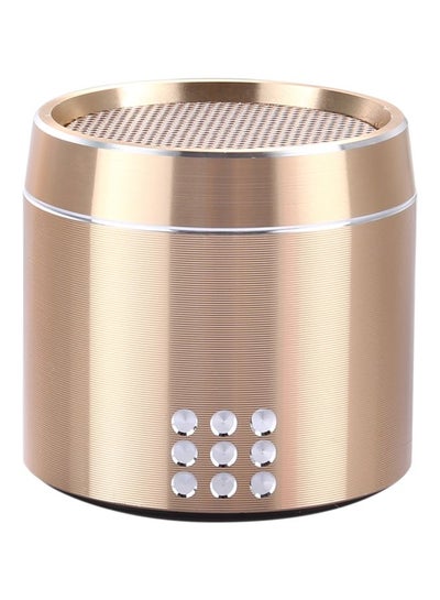 Buy Portable Stereo Mini Bluetooth Speaker with LED Indicator Gold in Saudi Arabia