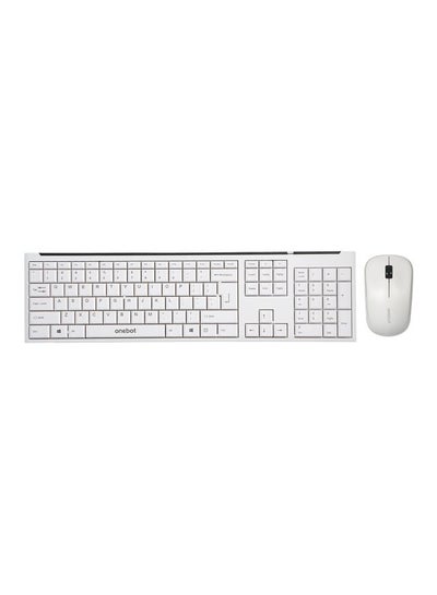 Buy 2-Piece Wireless Keyboard And Mouse Set White in Saudi Arabia