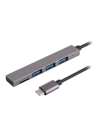 Buy 3-Port USB 3.0 To Type-C USB Hub With Card Reader Grey in Egypt