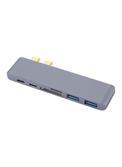 Buy 6-In-1 Multifunctional USB Type-C Hub Grey in UAE