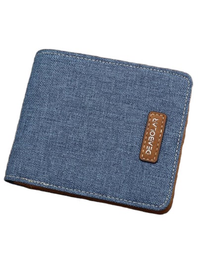 Buy Fashionable Brief Design Casual Bi-Fold Wallet Blue in Saudi Arabia