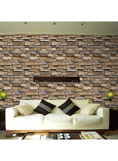 Buy Brick Pattern Glue Wallpaper Multicolour 45 x 100centimeter in UAE