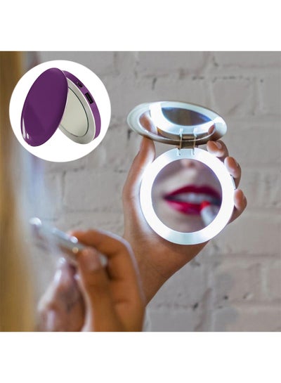 Buy 3000.0 mAh Pearl Power Bank With LED Compact Mirror Purple in Saudi Arabia