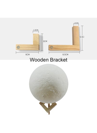 اشتري 2-Colour Dimmable Night Lamp With Wooden Stand أبيض 18 سنتيمتر في الامارات