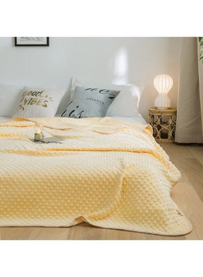 Buy Fashionable Lightweight Blanket cotton Yellow Mcm in UAE