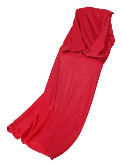 Buy Lightweight Fleece Blanket With Cuddle Sleeves cotton Red One Size centimeter in UAE