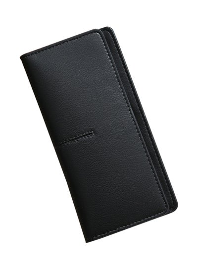 Buy Flap Over Solid Design Wallet Black in Saudi Arabia