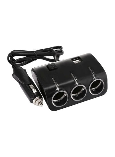 Buy Multi Functional Dual USB Car Charger Black in UAE