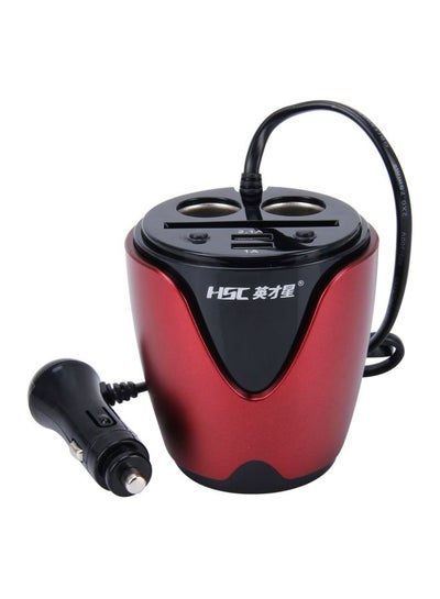 Buy YC-19 Multi Functional Dual USB Car Charger Red in UAE