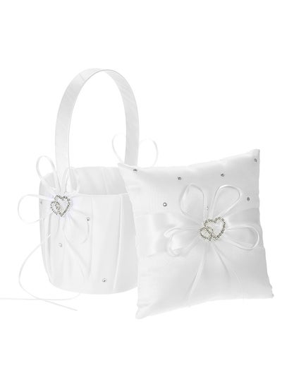 Buy Ring Bearer Pillow and Wedding Flower Girl Basket Set in UAE