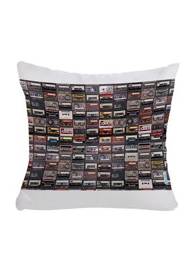 Buy Cassette Music Print Decorative cushion cover polyester Multicolour 45x45cm in Egypt