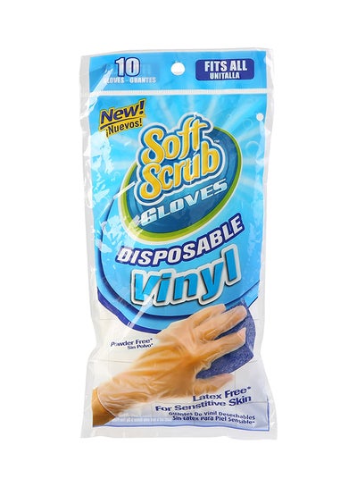 Buy 10-Piece Vinyl Disposable Gloves Clear in UAE