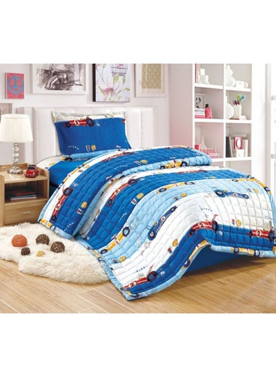 اشتري 3-Piece Single Size Comforter Set Microfibre Multicolour في السعودية