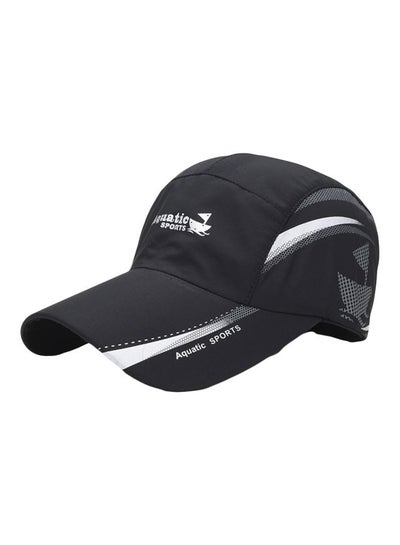 Buy Printed Sports Cap Black/White/Grey in Saudi Arabia