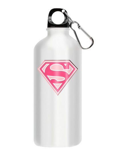 اشتري Printed Water Bottle With Hook Silver/Black في مصر