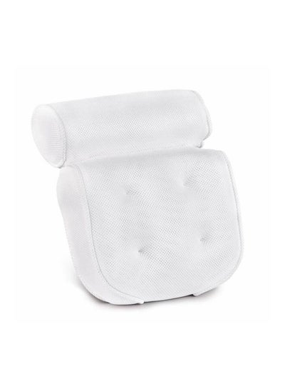 Buy 3D Mesh Spa Bath Pillow With Suction Cups White in Saudi Arabia