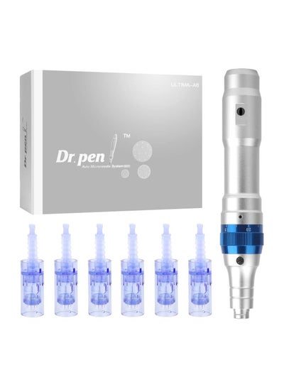 Buy Professional Microneedling Pen Silver/Blue in UAE