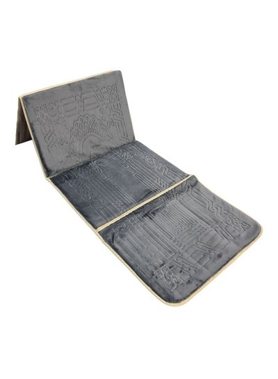 Buy 2 In 1 Foldable Prayer Mat And Backrest Grey 110x54cm in Saudi Arabia