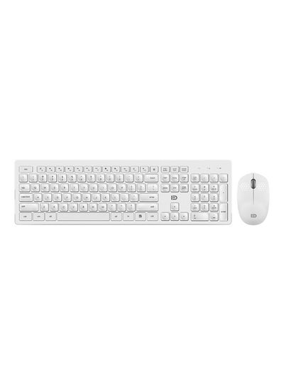 Buy Concave Button Wireless IK7300 Keyboard And Mouse Set White in Saudi Arabia