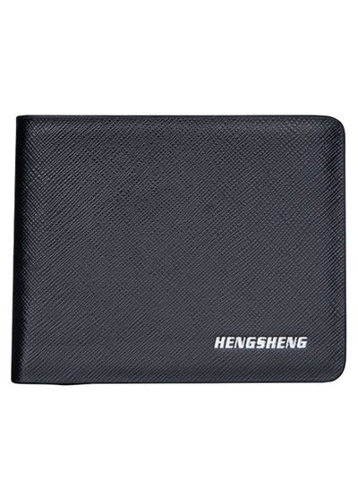 Buy Double Folded Letter Pattern Wallet Black in UAE