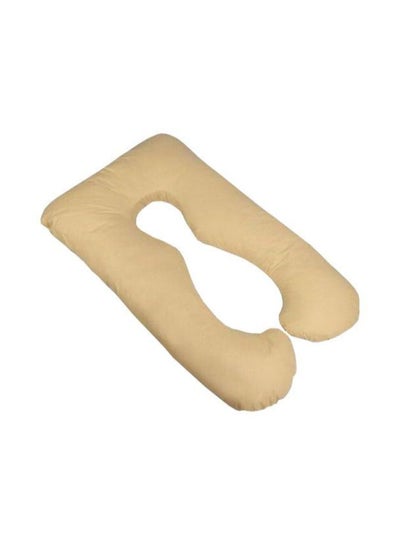 Buy U Shape Polyester Filled Maternity Pillow Microfiber Beige 160 x 210centimeter in UAE