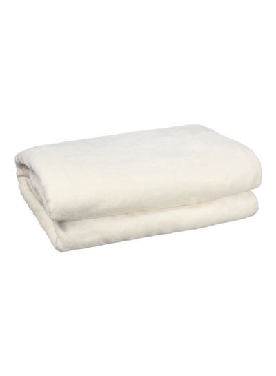 Buy Plain Blanket Polyester White King in UAE