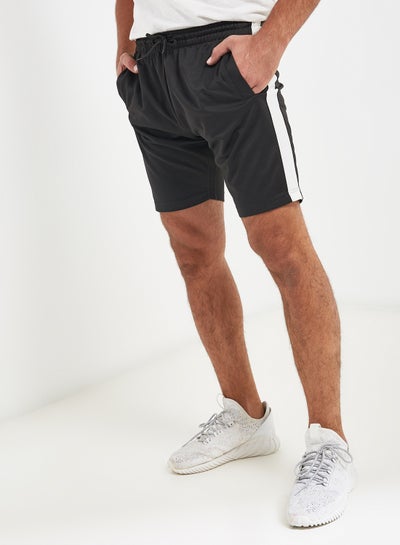 Buy Tricot Side Stripe Shorts Black/White in UAE