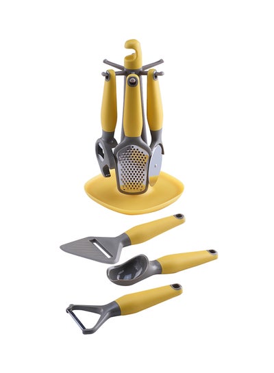 Buy 7-Piece  Kitchen Gadgets Set Yellow/Grey/Silver in UAE