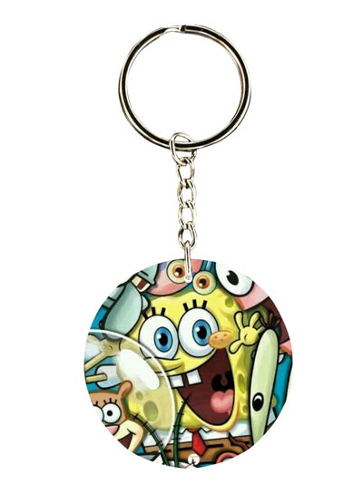 Buy Double Sided Sponge Bob Printed Keychain in Saudi Arabia