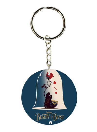 Buy Double Sided Beauty And The Beast Printed Keychain in Saudi Arabia