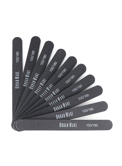 Buy 10-Piece Double Sided Buffer File Set Black 2.8x0.98x2.9inch in UAE