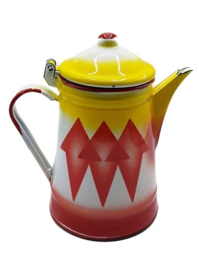 Buy Traditional Coffee Dallah Tea Pot Red/Yellow/White 10cm in Saudi Arabia