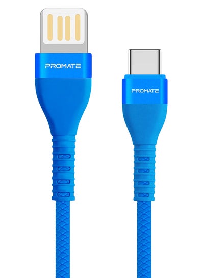 Buy USB-C to Reversible USB-A Charging Cable, High-Speed Fast Sync Charge 2A Type-C Cable with 1.2m Tangle Free Cord and Long Bend Lifespan for Samsung Galaxy Note 9, S9, S9+, S8, S8+, LG V30, V20, Nintendo Switch Blue in UAE
