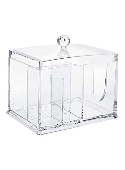 Buy Cotton Pads Holder Makeup Organizer Clear in UAE