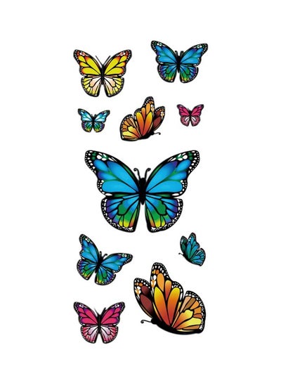 Buy 5-Sheets 3D Butterfly Temporary Tattoo Set Blue/Yellow/Pink in Egypt