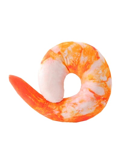 اشتري وسادة داعمة للرقبة بتصميم على شكل حرف U قطن برتقالي / أبيض في الامارات