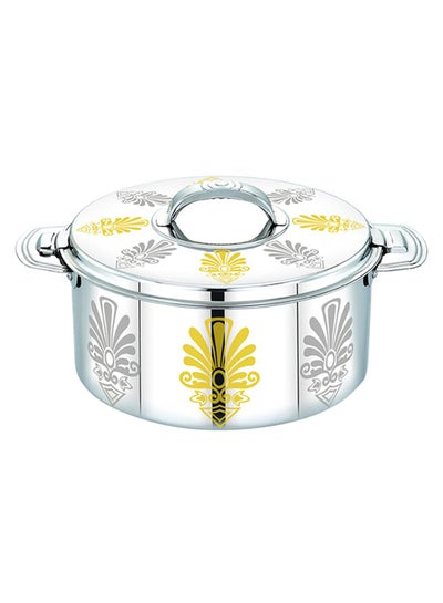 Buy Stainless Steel Cookware Casserole Dish With Lid Silver/Yellow/Black in Saudi Arabia