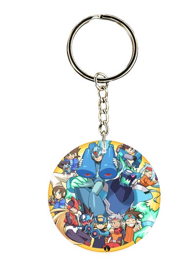 Buy Mega Man Double Side Printed Keychain in UAE