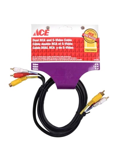 Buy Dual RC And S-Video Cable Black/Yellow/Red in Saudi Arabia