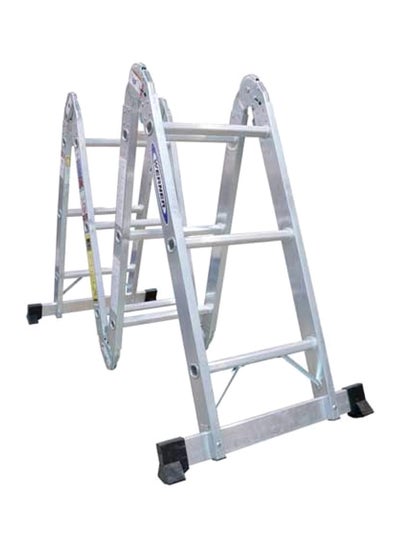 Buy Foldable Multi-Purpose Ladder Silver/Black 6feet in Saudi Arabia
